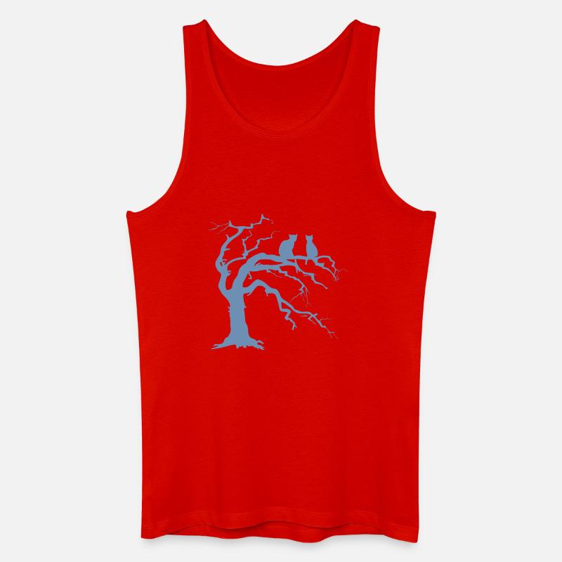 Dead tree with 2 cats silhouette - Men’s Organic Tank Top - red
