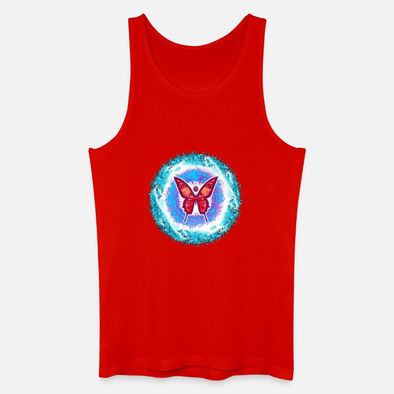 Leuchtender Schmetterling mit geistigem Muster - Männer Bio Tank Top - Rot