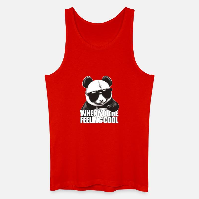 Cool panda feeling good - Männer Bio Tank Top - Rot