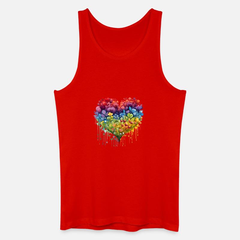 Blumenherz - Männer Bio Tank Top - Rot
