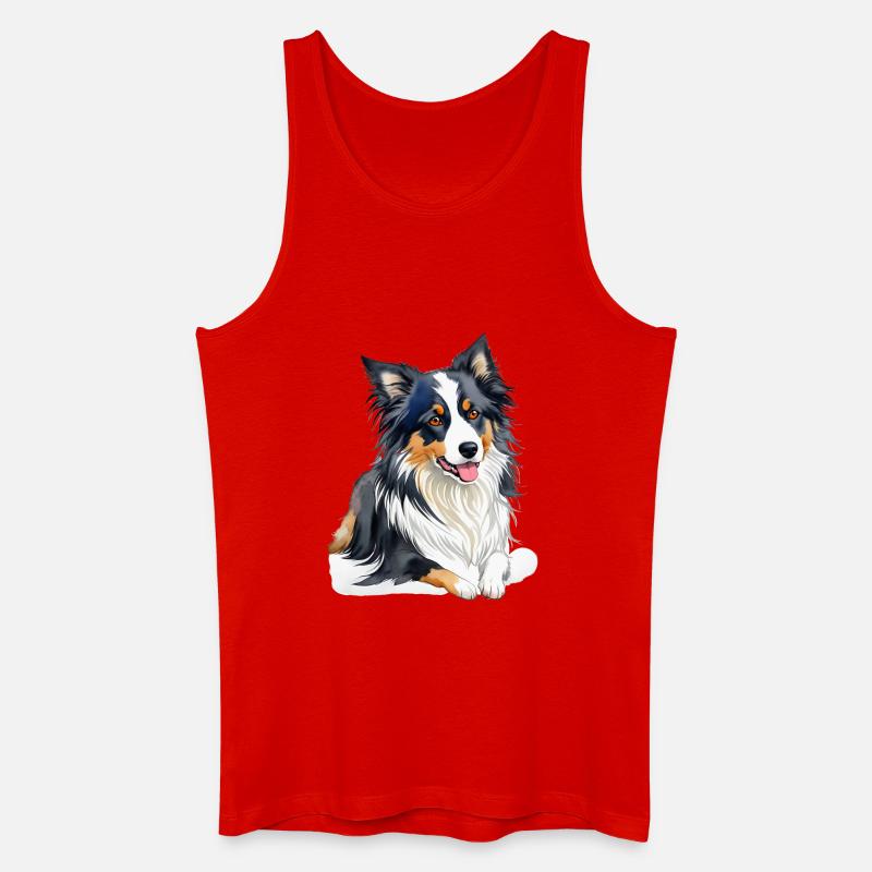 Border Collie - Männer Bio Tank Top - Rot