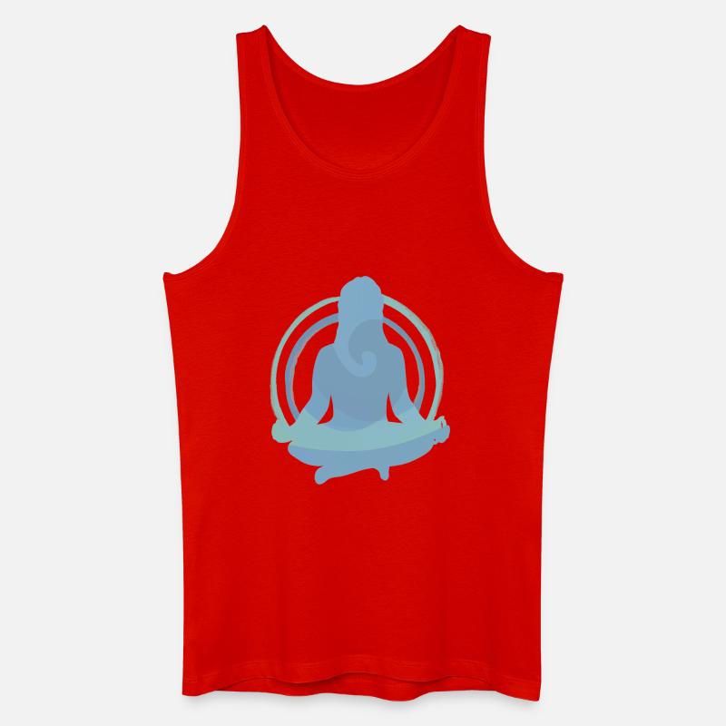 Boho Yoga Meditation Silhouette Design - Männer Bio Tank Top - Rot
