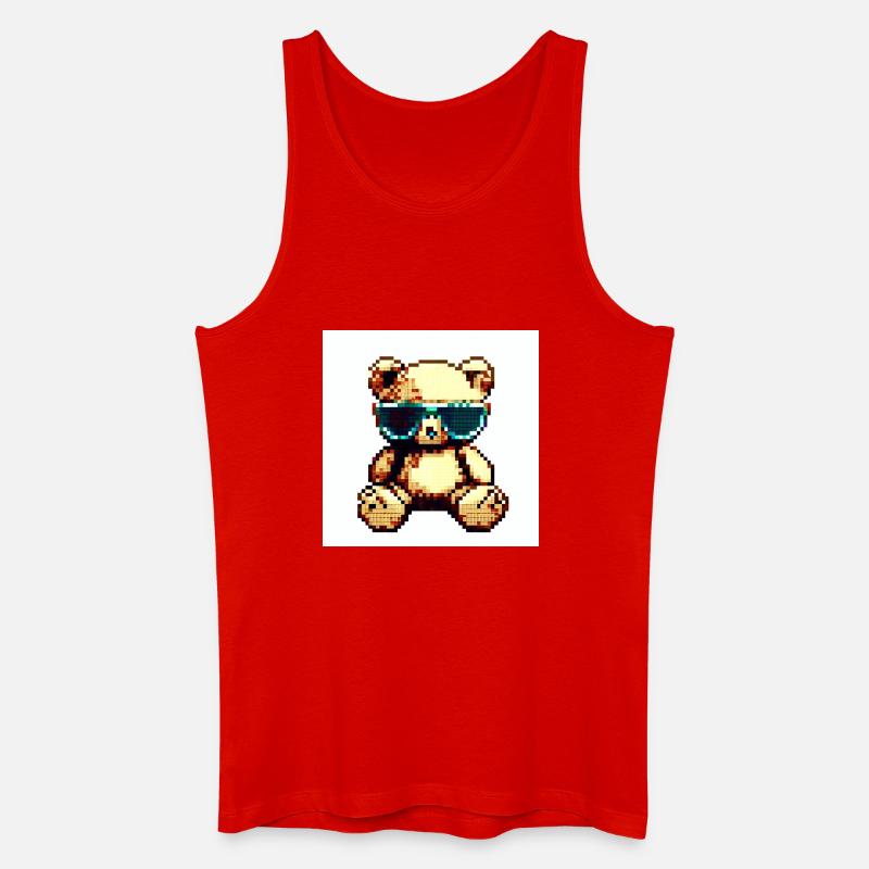 Pixelteddy - Männer Bio Tank Top - Rot