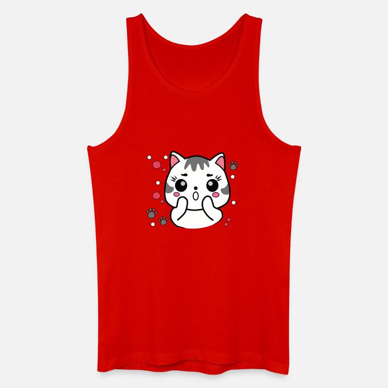 Überraschte süße Katze - Männer Bio Tank Top - Rot