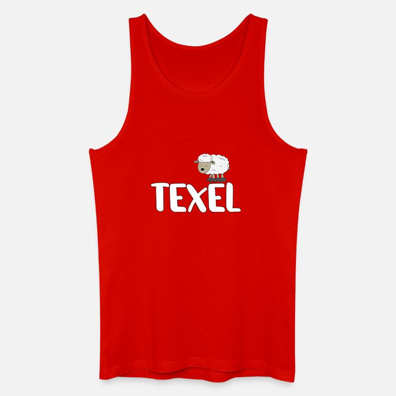 Schaf Texel (bunte Version) - Männer Bio Tank Top - Rot