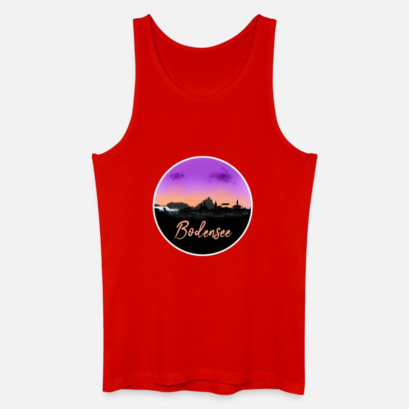 Bodensee Fineline Skyline - Männer Bio Tank Top - Rot