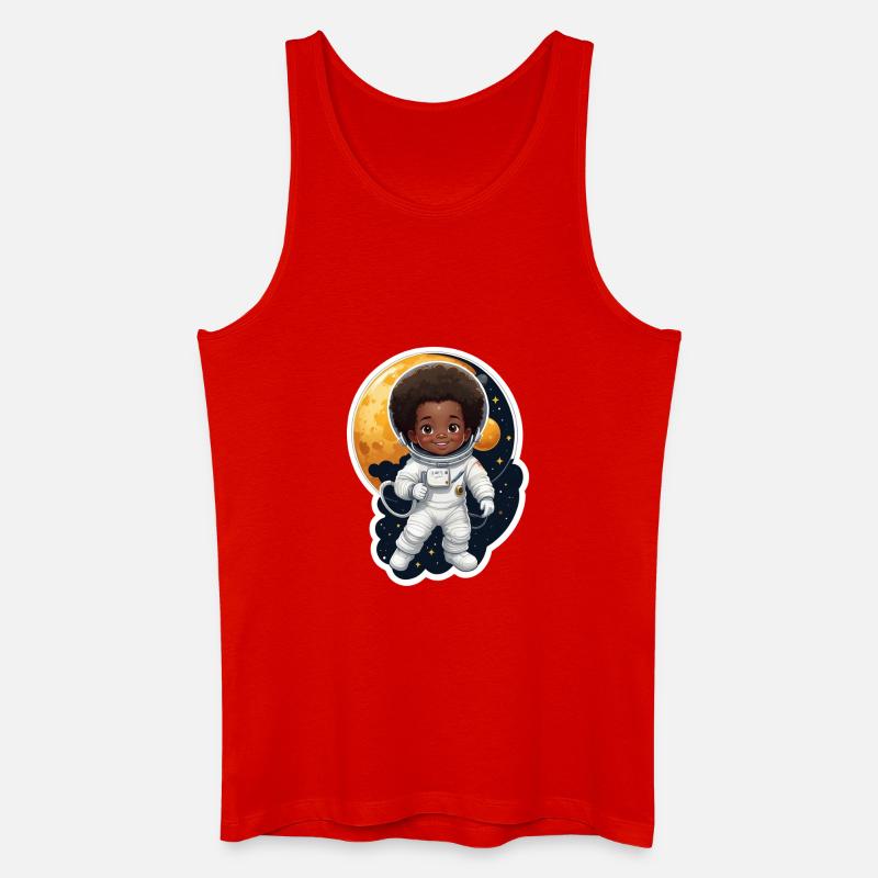 Kinder astronaut mit Mondhintergrund - Männer Bio Tank Top - Rot