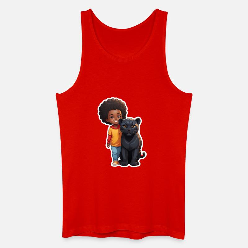 Kinderfreundliche Tierfreundschaft Illustration - Männer Bio Tank Top - Rot