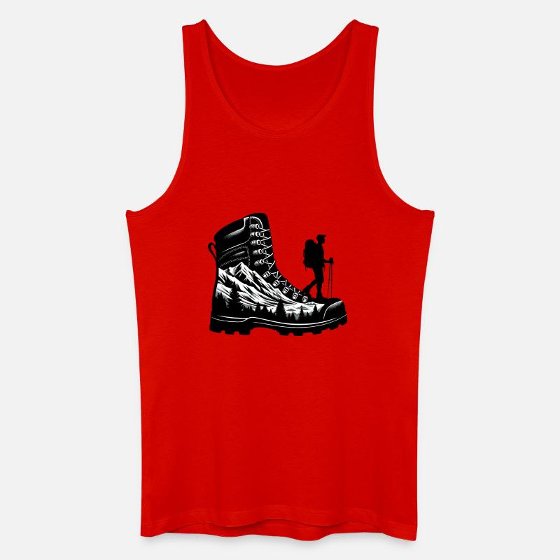 Drawing Hiker Bergwanderschuh - Männer Bio Tank Top - Rot