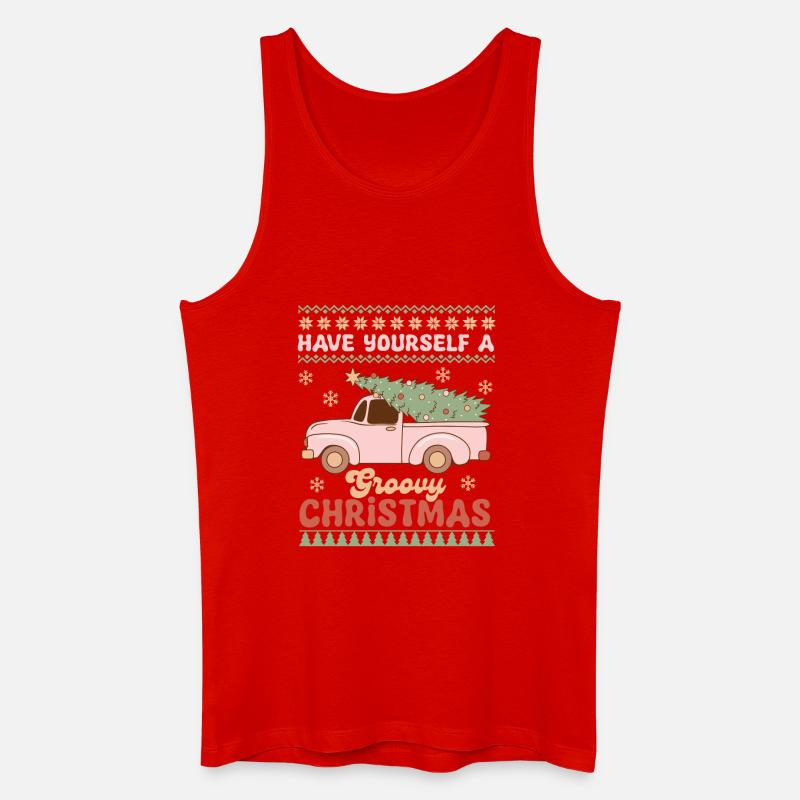 Hässlicher Weihnachtspullover - Männer Bio Tank Top - Rot