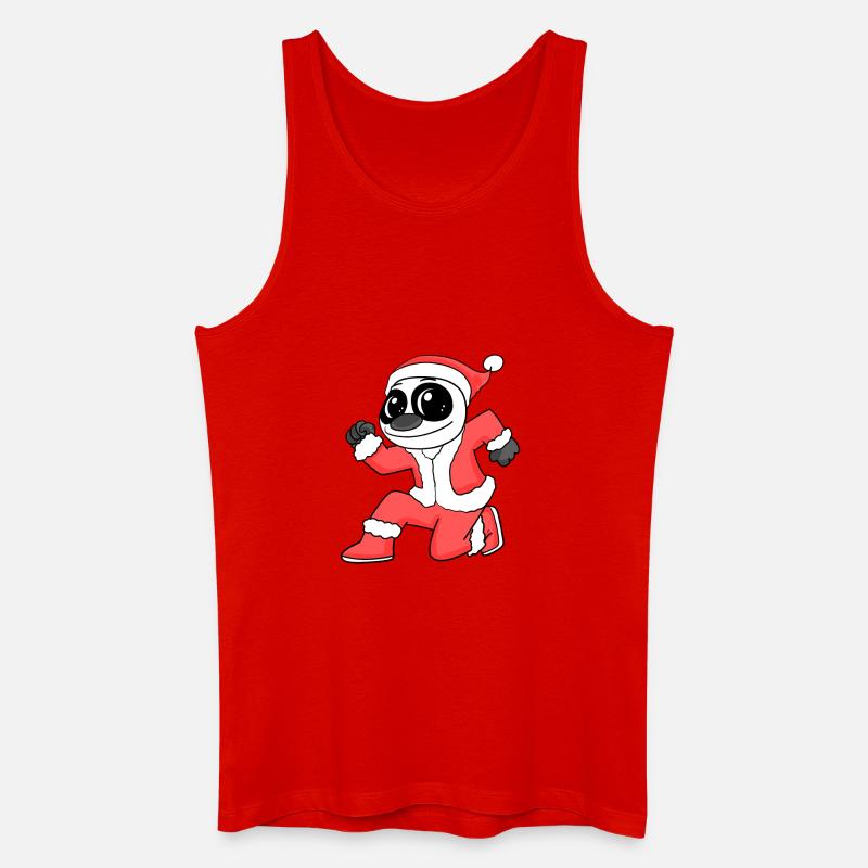 Panda Kuscheltier Weihnachten - Männer Bio Tank Top - Rot