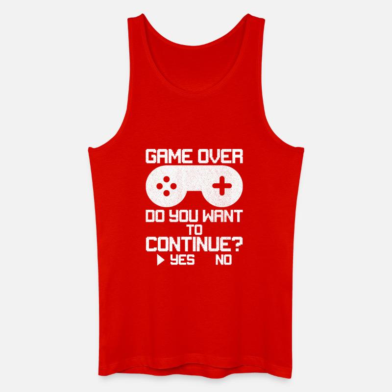 Game Over Willst du weitermachen? - Männer Bio Tank Top - Rot
