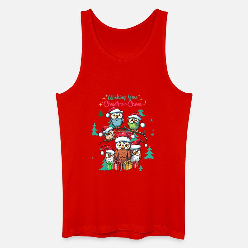 Festliche Eule Weihnachtsstimmung Design - Männer Bio Tank Top - Rot