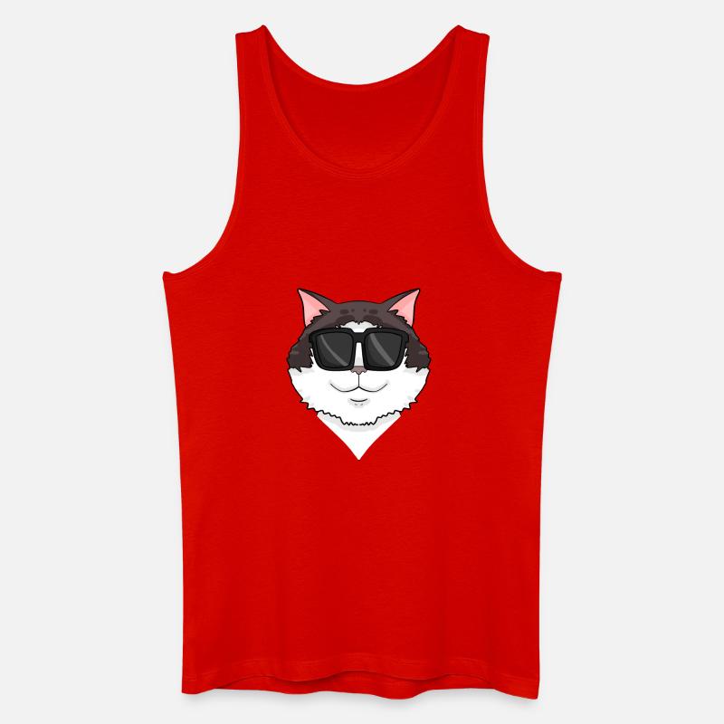 Ragdoll Katze mit Brille - coole Katze - Männer Bio Tank Top - Rot