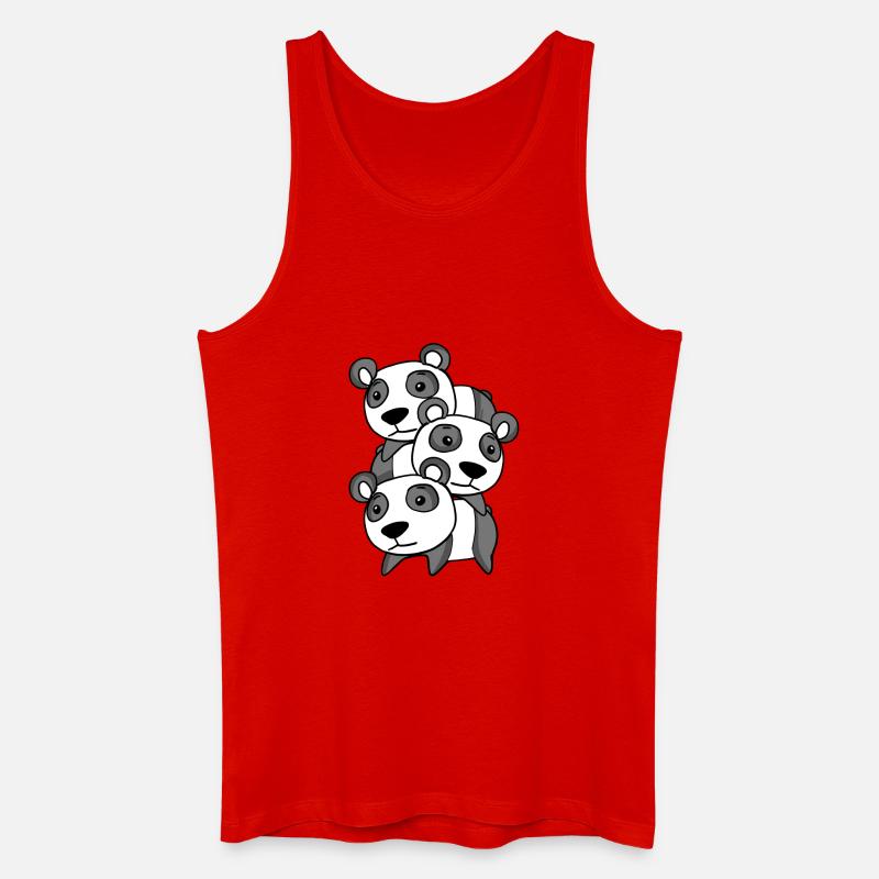 Pandas Panda - Männer Bio Tank Top - Rot