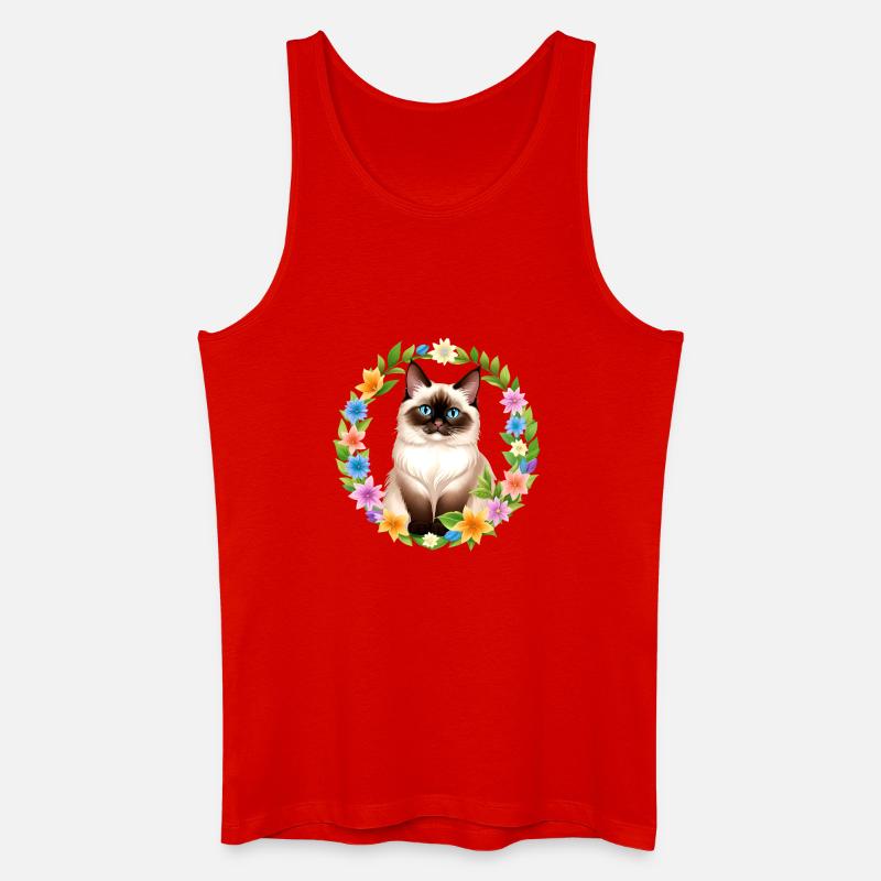 Frühlingserwachende Samtpfote - Männer Bio Tank Top - Rot