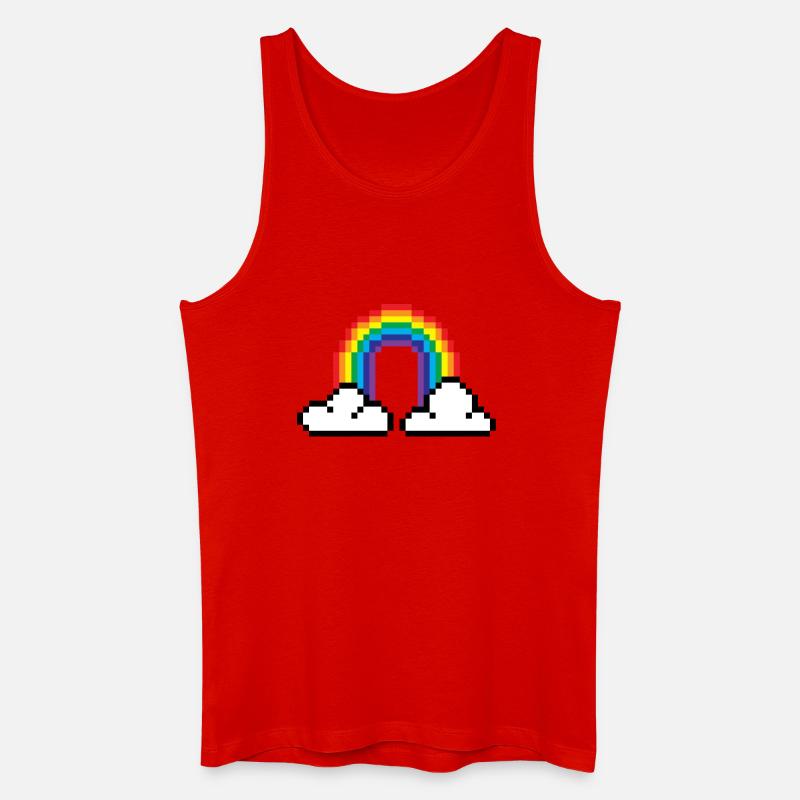 Pixel Regenbogen - Männer Bio Tank Top - Rot
