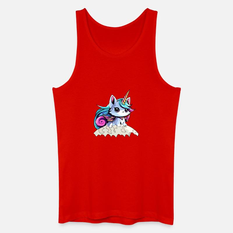 Fee Einhorn Katze - Männer Bio Tank Top - Rot