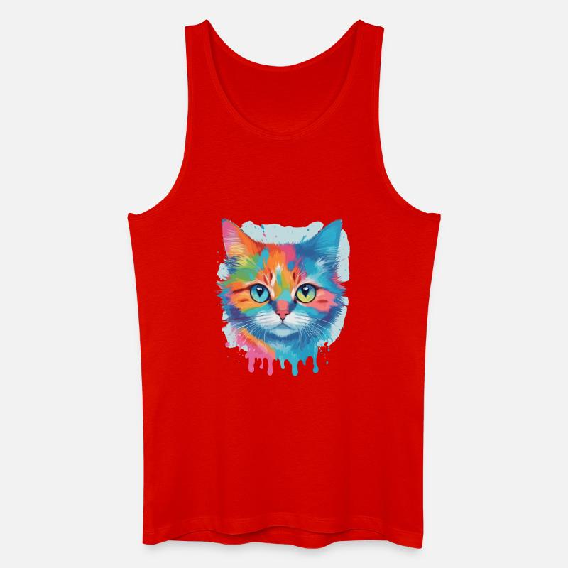 Niedliche Katze - Männer Bio Tank Top - Rot
