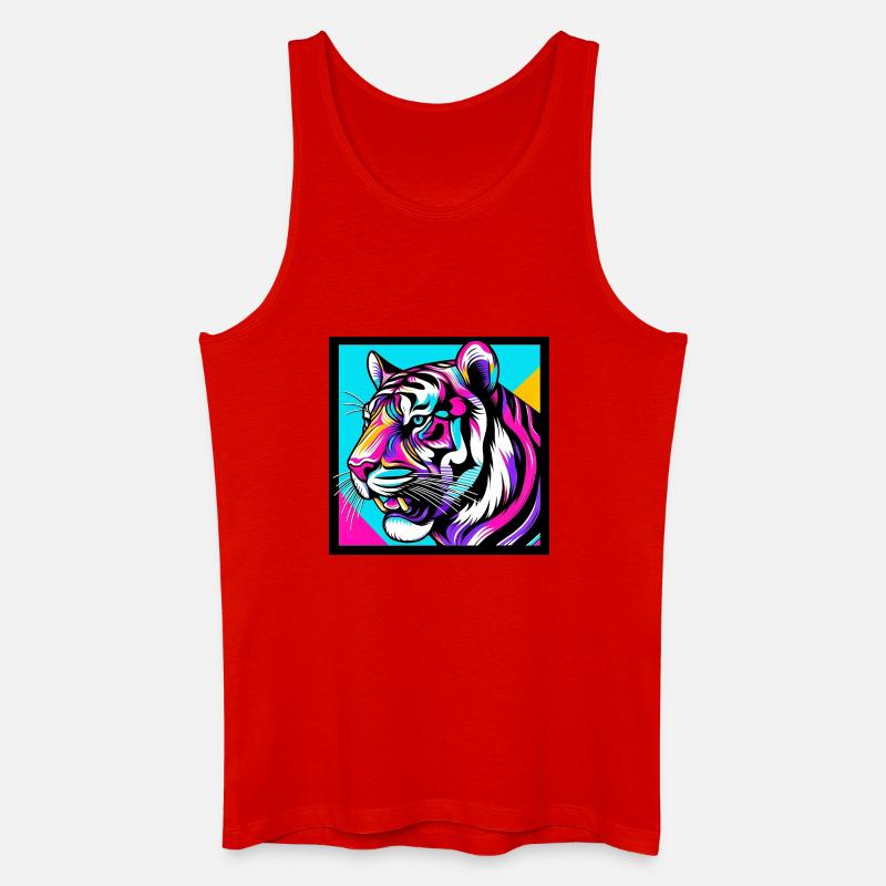 Tiger - Männer Bio Tank Top - Rot