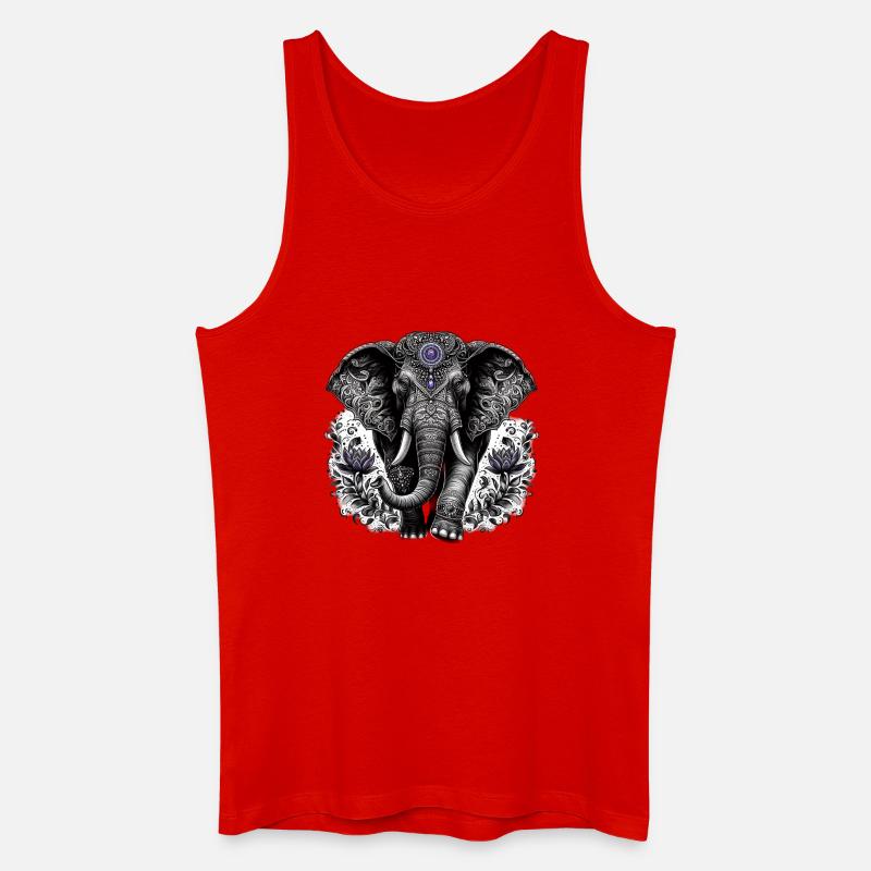 Elefant mit Kopfschmuck - Männer Bio Tank Top - Rot