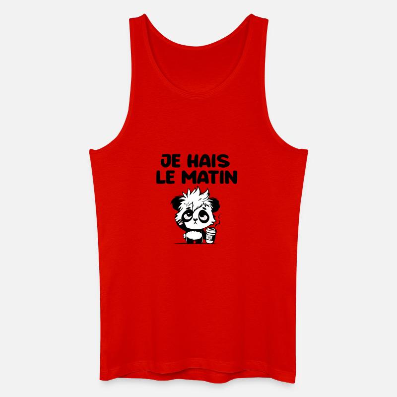 Ich hasse den morgendlichen Panda - Männer Bio Tank Top - Rot