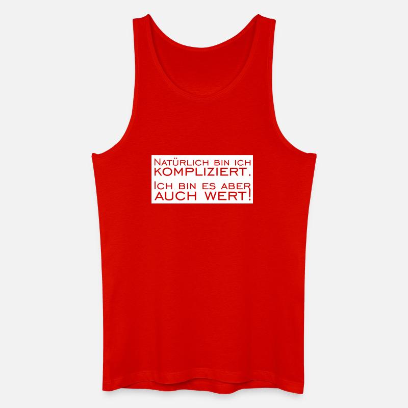 Natürlich bin ich Kompliziert - Männer Bio Tank Top - Rot