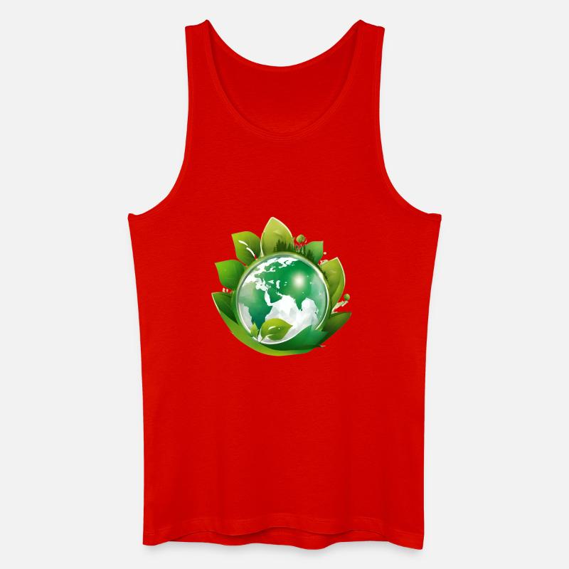 Planet Erde, Mutter Natur - Männer Bio Tank Top - Rot