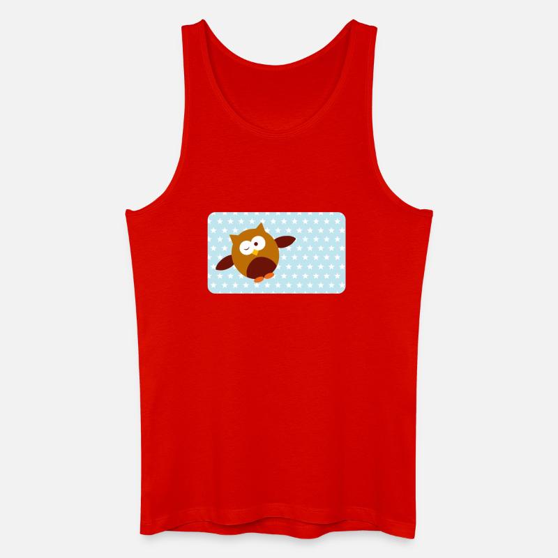 Lustige Eule mit Sternchen blau | personalisierbar - Männer Bio Tank Top - Rot