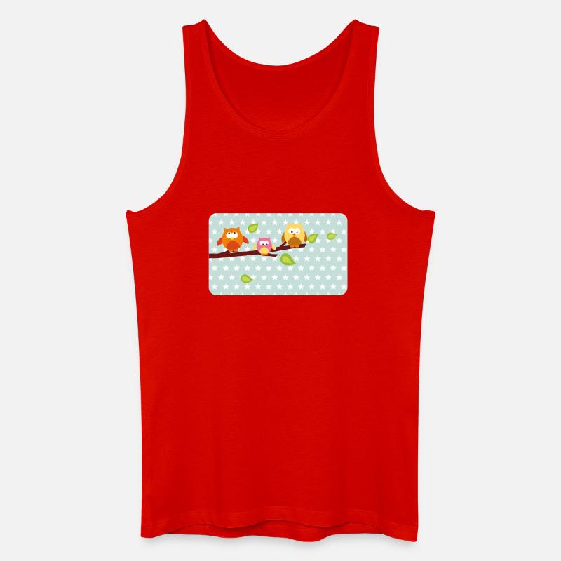 Kleine Eulen mit Sternchen mint | personalisierbar - Männer Bio Tank Top - Rot