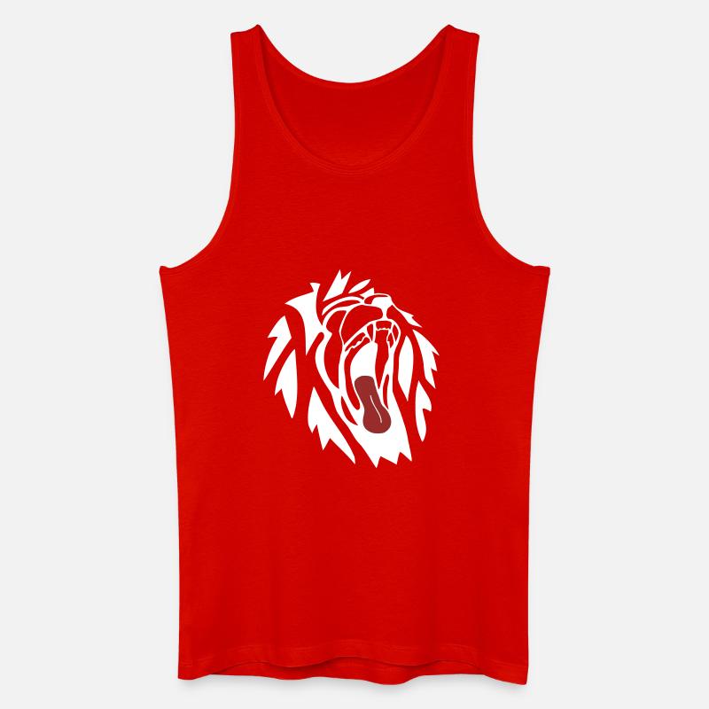 Löwe gähnend - Männer Bio Tank Top - Rot