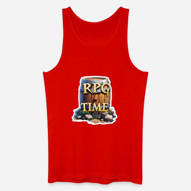 RPG Time Rollenspiel Fass mit Bier - Männer Bio Tank Top - Rot