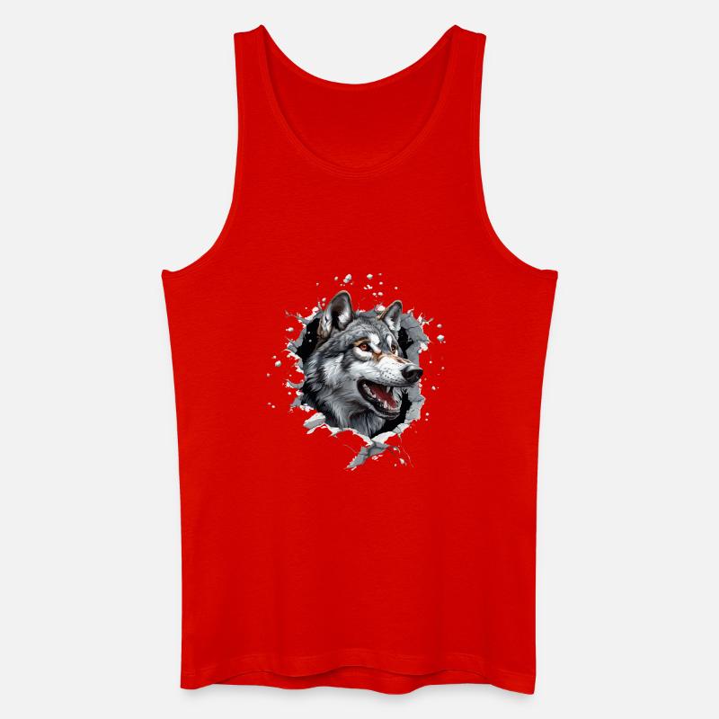 Lustiger Wolfshund - Männer Bio Tank Top - Rot