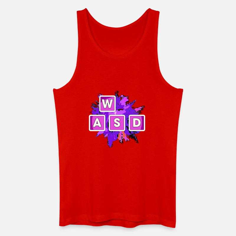 WASD Splash Gaming Blöcke - Männer Bio Tank Top - Rot