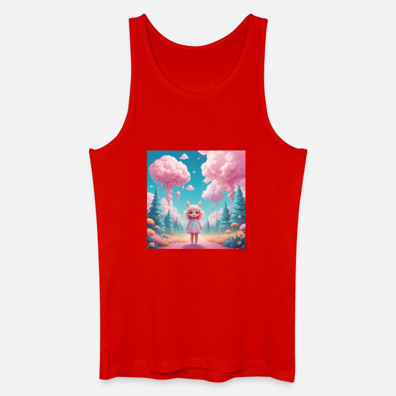 Mädchen im Zuckerwatte-Wald - Männer Bio Tank Top - Rot