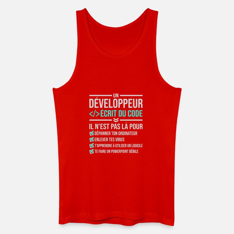 Developer Writing Code - Men’s Organic Tank Top - red
