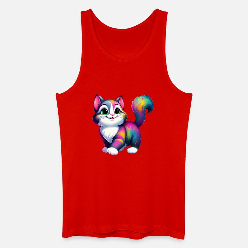 Katze - Männer Bio Tank Top - Rot