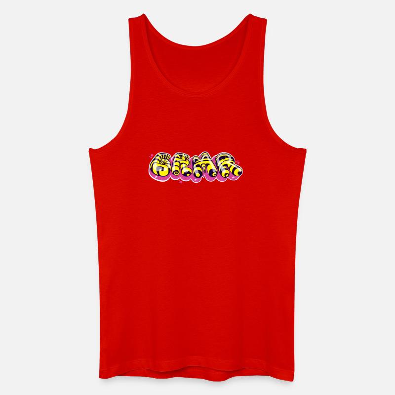 Farbenfrohes Textdesign im Graffiti-Stil - Männer Bio Tank Top - Rot