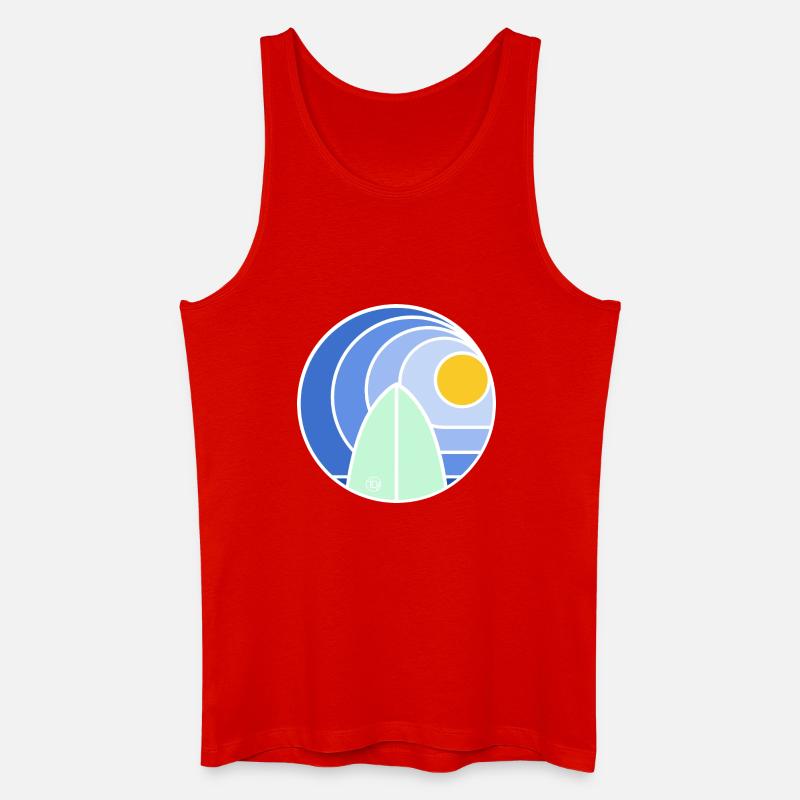 Surf Sundowner II (white) - Männer Bio Tank Top - Rot