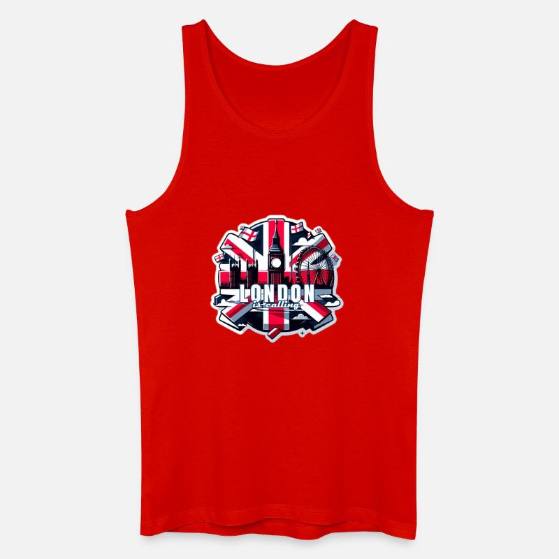 London is calling - Männer Bio Tank Top - Rot