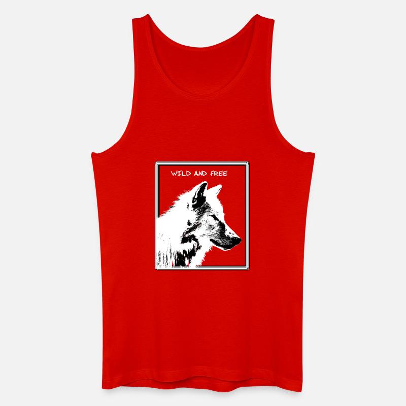 Wolf - Männer Bio Tank Top - Rot