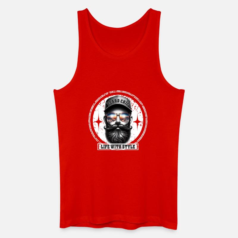 Beard Chic Crépuscule - Männer Bio Tank Top - Rot