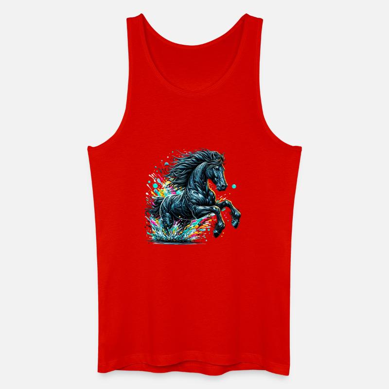 Pferd - Männer Bio Tank Top - Rot