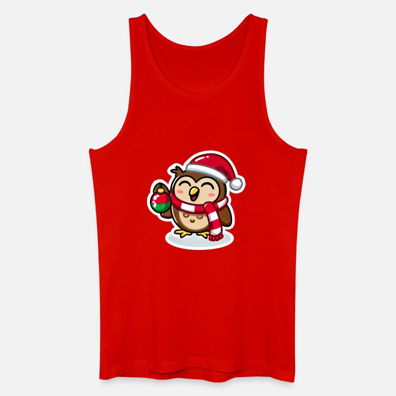 Wise Owl Christmas Cheer - Männer Bio Tank Top - Rot