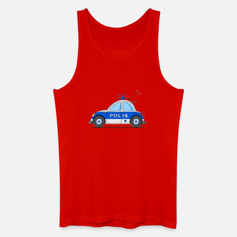 Polizeiauto Polis Blau - Männer Bio Tank Top - Rot