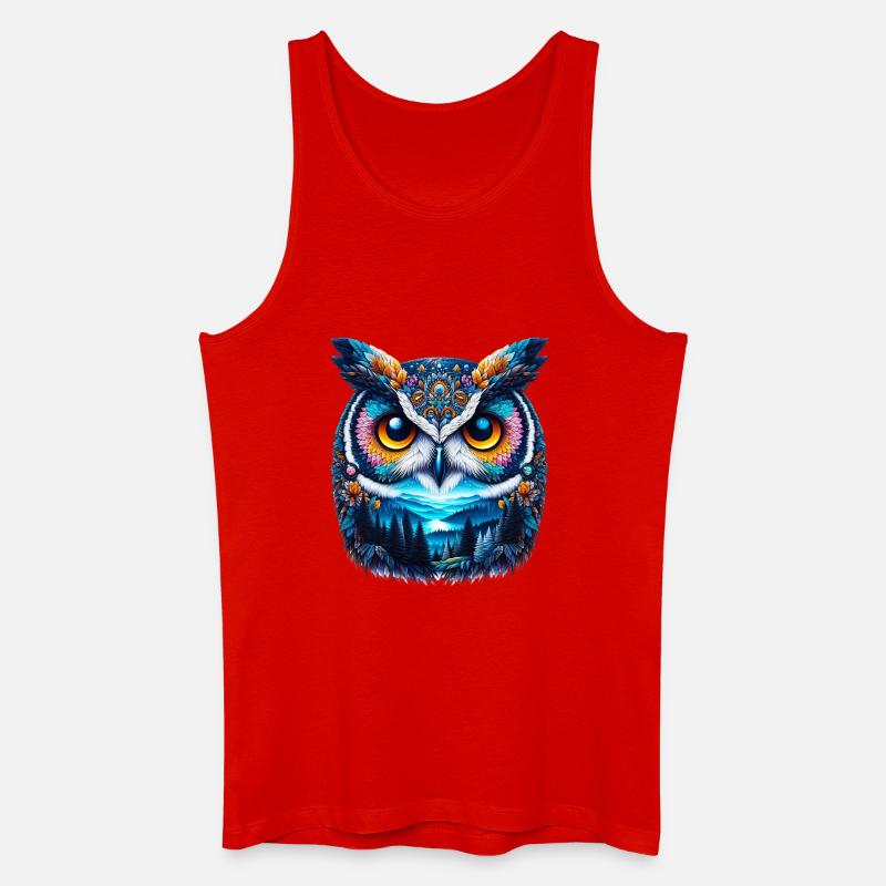 Eule - Männer Bio Tank Top - Rot