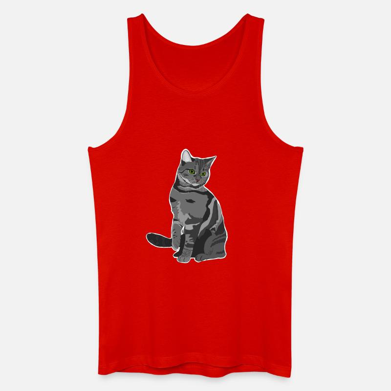Graue Katze - Männer Bio Tank Top - Rot