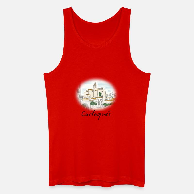 Cadaqués Aquarell - Männer Bio Tank Top - Rot