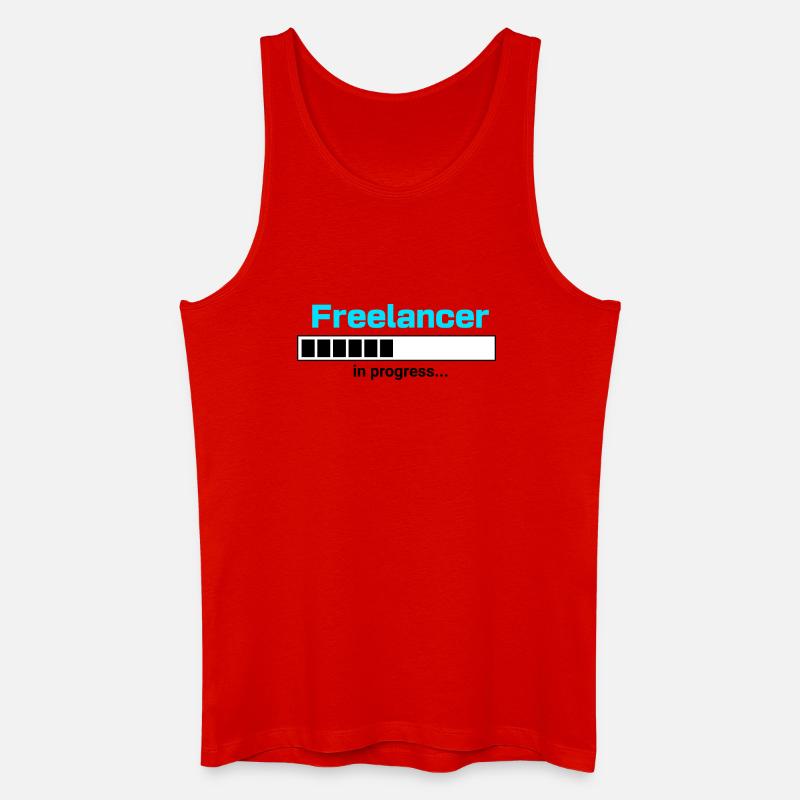Freelancer in Progress – Selbstständigkeit Motiv - Männer Bio Tank Top - Rot