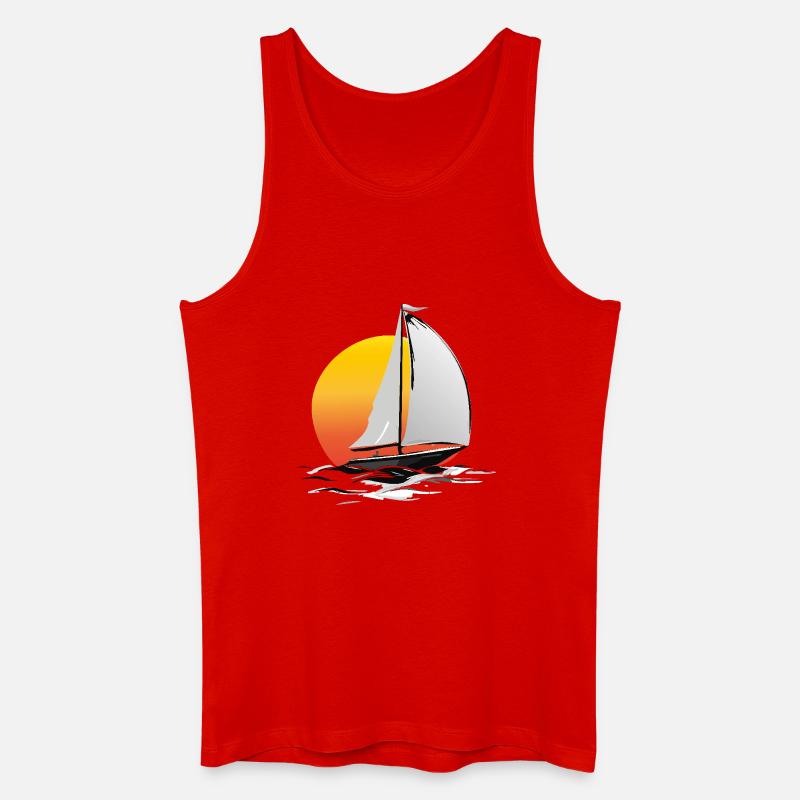 Segler mit Sonne - Männer Bio Tank Top - Rot